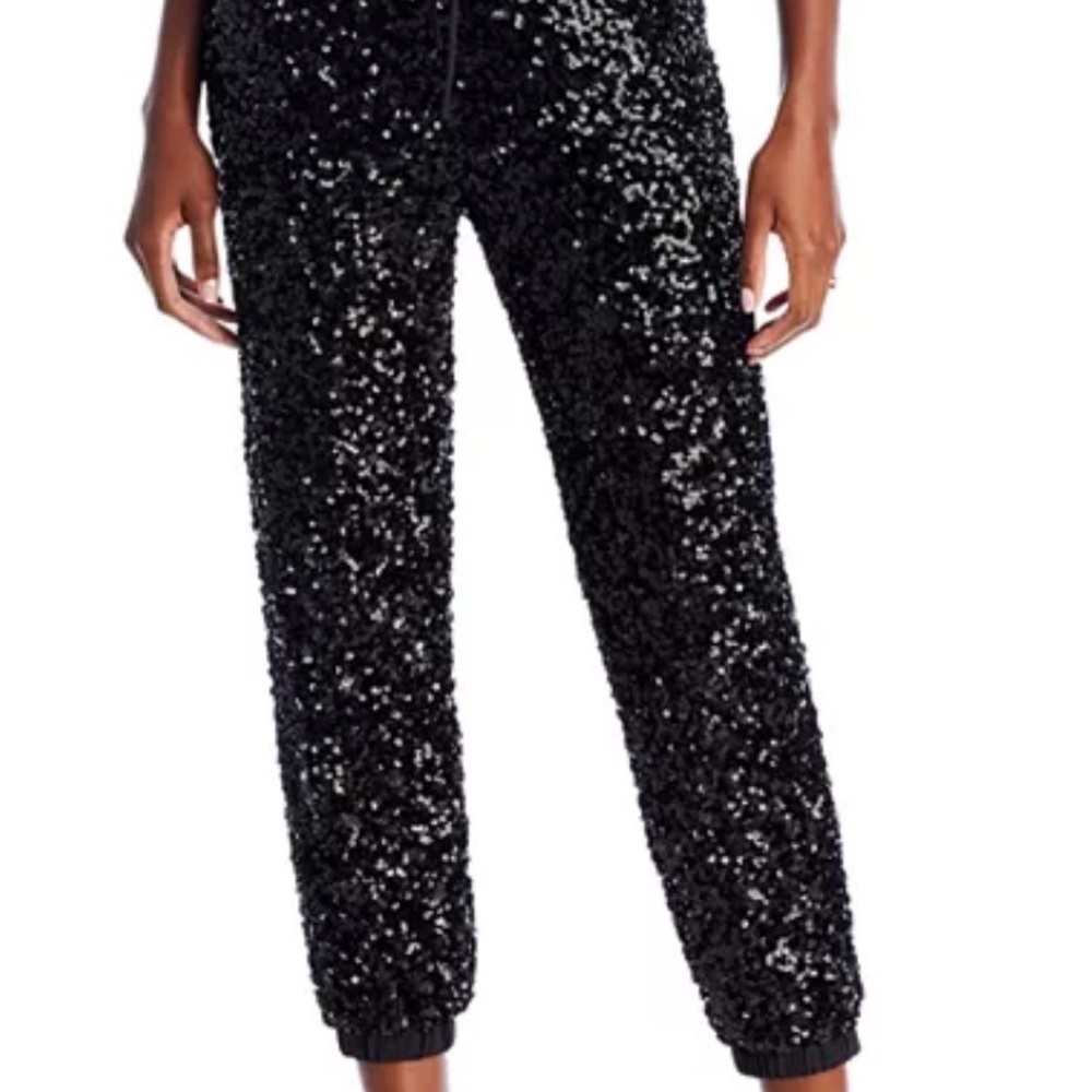 Sequin Black Jogger Pants